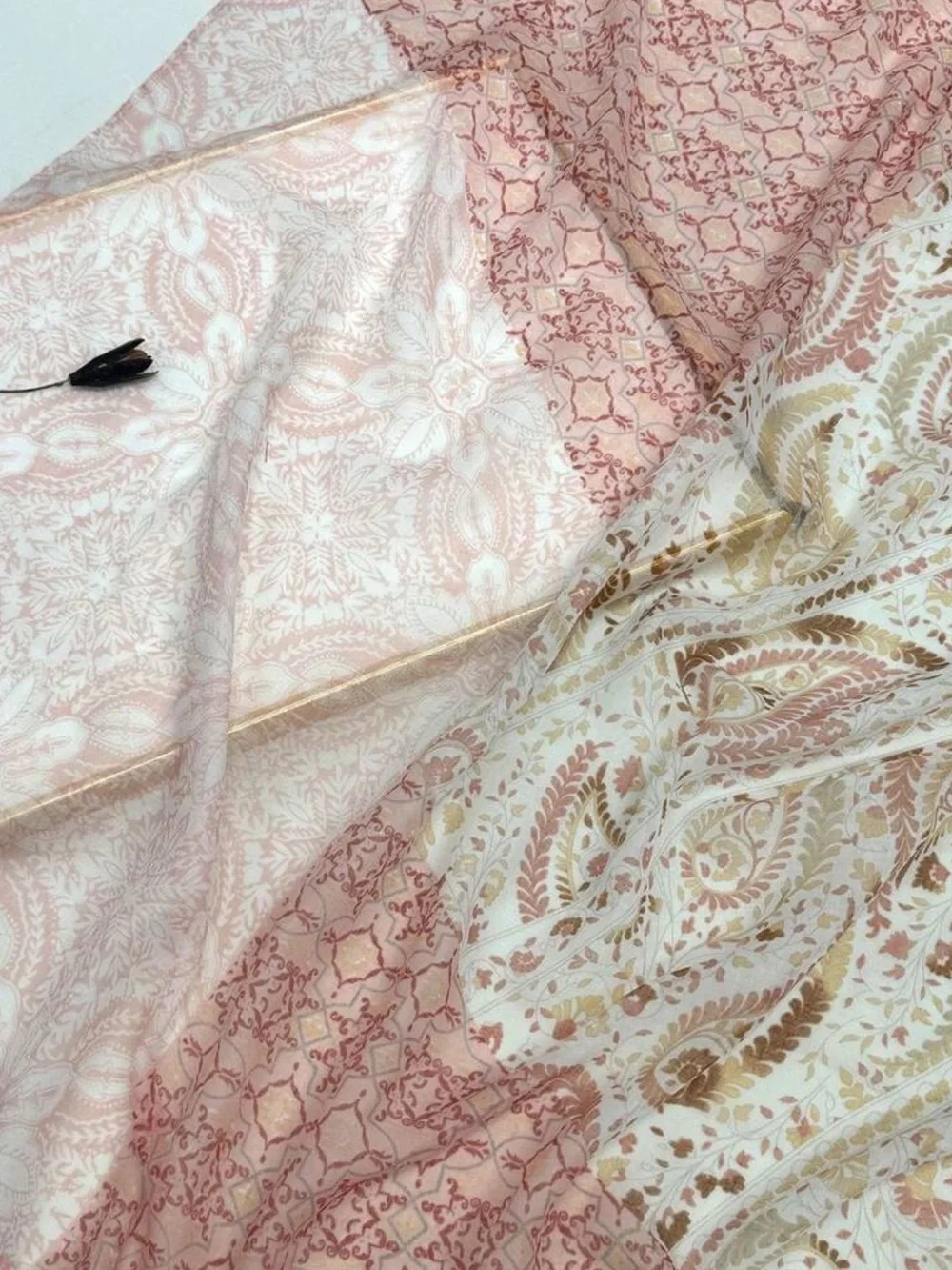 Baby Pink Floral & Tassel Lightweight Scarf - Women Accessories